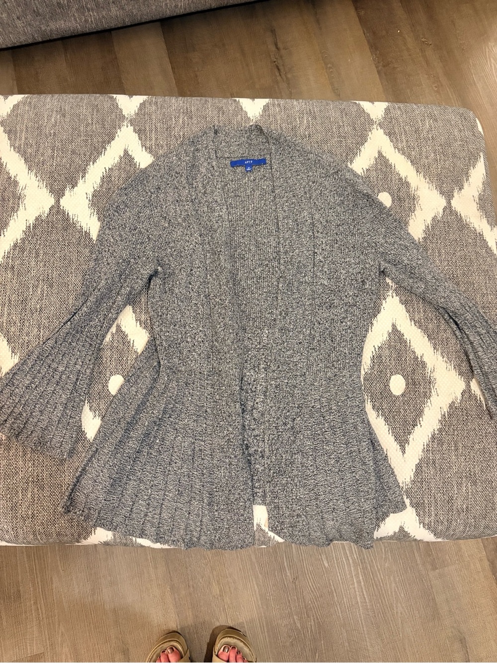 Gray and White Marl Knit knit Open-Front Women's Sweater/Cardigan